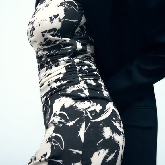 BRAND NEW ZARA PRINTED ASYMMETRIC DRESS - Picture 3 of 6